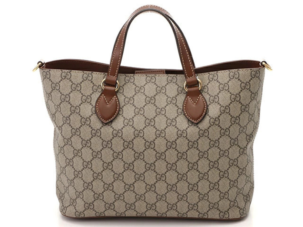 Gucci bag handbag GG Beige Cream brown leather